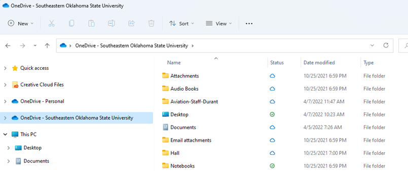 Screenshot of link added to OneDrive